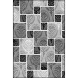 rugs modern Siyah Beyaz Kareli Geometrik Temalı Dokuma Taban Halı ve Yıkanabilir Halı miravip9824, 75 x 150
