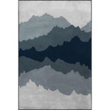 rugs modern Siyah Dağ Temalı Geleneneksel Dokuma Taban Yıkanabilir Halı miravip9150, 140 x 200