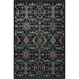 rugs modern Siyah Mavi Temalı Çok Renkli Geleneksel Motif Etnik Desenli Vintage Dekoratif Halı 2785, 140 x 200