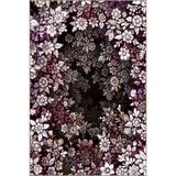 rugs modern Siyah Pembe Temalı Floral Çiçek Desenli Kreatif Modern Dekoratif Halı 4737, 100 x 300