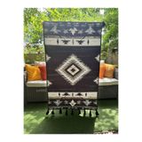 rugs modern Siyah Renkli Antik Tasarım Serisi Desenli Vintage Dekoratif Halı 06, 140 x 200