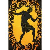 rugs modern Siyah Sarı Temalı Mitolojik Figür Desenli Modern Dekoratif Halı 3477, 140 x 200