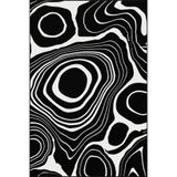 rugs modern Siyah Sonsuz Temalı Desenli Modern Dekoratif Halı ve Yıkanabilir Halı miravip9594, 140 x 200