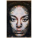 rugs modern Siyah Temalı Motifli Soyut Tasarım Etnik Portre Desenli Vintage Dekoratif Halı 2602, 120 x 180