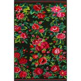 rugs modern Siyah Temalı Pembe Kırmızı Gül Desenli Kreatif Modern Dekoratif Halı 2552, 100 x 300