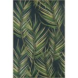 rugs modern Siyah Tonlu Yeşil Bitkili Modern Desenli Dekoratif Yıkanabilir Halı miravip8302, 140 x 200