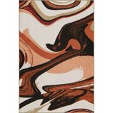 rugs modern Siyah Turuncu Renkli Desenli Dekoratif ve Yıkanabilir Halı miravip9254, 150 x 300