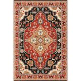 rugs modern Siyah Turuncu Temalı Geleneksel Motif Desenli Vintage Dekoratif Halı 4579, 100 x 250