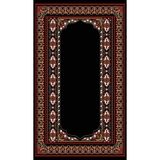 rugs modern Siyah Ve Kahverengi Tonlarında Çiçekli Geometrik Desenli Seccade 70x120