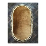 rugs modern Smoth Oval Camel Leke Tutmaz Yıkanabilir Kaymaz Taban Saçaklı Püsküllü Peluş Halı, 60 x 100