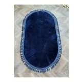 rugs modern Smoth Oval lacivert Leke Tutmaz Yıkanabilir Kaymaz Taban Saçaklı Püsküllü Peluş Halı, 60 x 100
