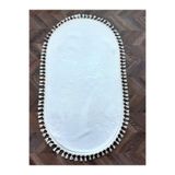 rugs modern Smoth Oval Leke Tutmaz Yıkanabilir Kaymaz Taban Saçaklı Püsküllü Peluş Halı, 80 x 300