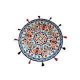 rugs modern Suzani Blue 601 Etnik Ve Çini Desen Yuvarlak Püsküllü Halı, 150 x 150