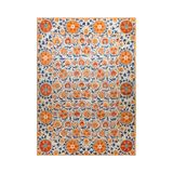 rugs modern Suzani Çini Desen Etnik Turuncu Kiremit Renk Çok Renkli Desenli Dekoratif Halı 1721, 100 x 200