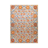 rugs modern Suzani Çini Desen Etnik Turuncu Kiremit Renk Çok Renkli Desenli Dekoratif Halı 1721, 155 x 230