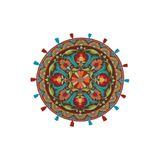 rugs modern Suzani Etnik Çok Renkli Püsküllü Dokuma Taban Yuvarlak Dekoratif Halı 1712, 150 x 150