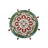 rugs modern Suzani Green 600 Etnik Ve Çini Desen Yuvarlak Püsküllü Halı, 150 x 150