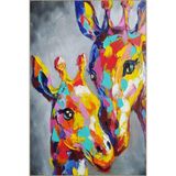 rugs modern Tatlı Zürafa Çok Renkli Desenli Dokuma Taban Yıkanabilir Halı miravip8752, 140 x 200