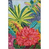 rugs modern Tropikal Tema Çok Renkli Çiçek Palmiye Ağacı Desenli Kreatif Modern Dekoratif Halı 3168, 100 x 150
