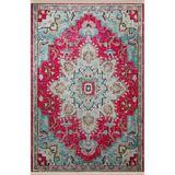 rugs modern Turkuaz Pembe Temalı Geleneksel Motif Desenli Kreatif Vintage Dekoratif Halı 2930, 80 x 200