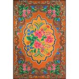 rugs modern Turuncu Arkaplan Renkli Çiçek Desenli Dekoratif Halı miravip146, 120 x 180