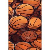 rugs modern Turuncu Basketbol Topu Desenli Kreatif Modern Dekoratif Halı 2539, 150 x 300