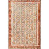 rugs modern Turuncu Geometrik Altıgen Desenli Dokuma Taban ve Dekoratif Halı miravip64, 75 x 200