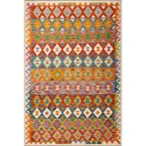 rugs modern Turuncu Geometrik Modern Baklava Desenli Dokuma Taban ve Dekoratif Halı miravip94, 140 x 200