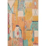 rugs modern Turuncu Geometrik Şekillere Sahip Desenli Yıkanabilir Dekoratif Halı miravip8049, 100 x 250