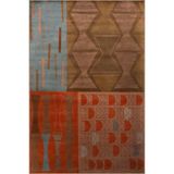 rugs modern Turuncu Kahve Temalı Soyut Karma Geometrik Desenli Kreatif Modern Dekoratif Halı 2977, 140 x 200