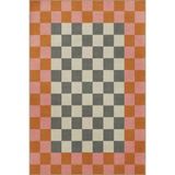 rugs modern Turuncu Kareli Geometrik Renkli Desenli Yıkanabilir Dekoratif Halı miravip8065, 100 x 250