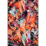 rugs modern Turuncu Kristal Desenli Dokuma Taban ve Yıkanabilir Halı miravip9488, 75 x 200