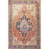 rugs modern Turuncu Lacivert Temalı Geleneksel Motif Desenli Vintage Dekoratif Halı 3831, 155 x 230