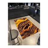 rugs modern Turuncu Siyah Çizgili Dalgalı Desenli Modern Dekoratif Halı miravip479, 120 x 200