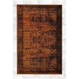 rugs modern Turuncu Siyah Temalı Soyut Geleneksel Motif Desenli Vintage Dekoratif Halı 5202, 75 x 200