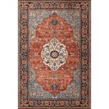 rugs modern Turuncu Temalı Çok Renkli Geleneksel Motif Desenli Saçaklı Vintage Dekoratif Halı 3929, 75 x 240