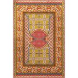 rugs modern Turuncu Temalı Çok Renkli Motifli Etnik Çiçek Desenli Vintage Dekoratif Halı 3419, 80 x 200