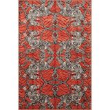 rugs modern Turuncu Temalı Etnik Kaplan Desenli Vintage Dekoratif Halı 3358, 120 x 120