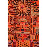 rugs modern Turuncu Temalı Karma Soyut Figür Desenli Modern Dekoratif Halı 4822, 75 x 200