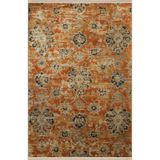 rugs modern Turuncu Temalı Motifli Etnik Çiçek Desenli Kreatif Vintage Dekoratif Halı 2834, 140 x 200