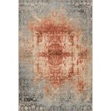 rugs modern Turuncu Temalı Soyut Geleneksel Motif Desenli Saçaklı Vintage Dekoratif Halı 4515, 75 x 300