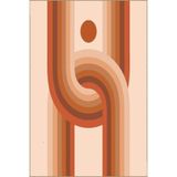 rugs modern Turuncu U Temalı Temalı Dokuma Taban ve Yıkanabilir Halı miravip9343, 150 x 300