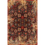 rugs modern Turuncu Ve Karışık Renkli Çiçekli Floral Geometrik Modern Dekoratif Halı Miravip206, 150 x 150