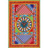 rugs modern Turuncu ve Karışık Renkli Çiçekli Floral Geometrik Modern Dekoratif Halı miravip224, 100 x 150