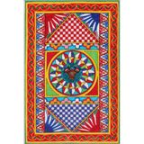 rugs modern Turuncu ve Karışık Renkli Çiçekli Floral Geometrik Modern Dekoratif Halı miravip224, 100 x 300