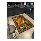 rugs modern Turuncu ve Karışık Renkli Çiçekli Floral Geometrik Modern Dekoratif Halı miravip253, 75 x 200