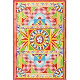 rugs modern Turuncu ve Karışık Renkli Çiçekli Floral Geometrik Modern Dokuma Taban ve Dekoratif Halı miravip226, 100 x 200