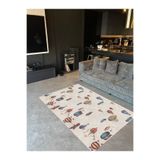 rugs modern Uçan Balon Temalı Bej Renkli Dokuma Taban Dijital Baskılı Halı Mira 1399, 140 x 200