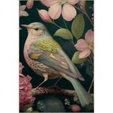 rugs modern Uçan Kuş ve Dal Çiçek Desenli Yıkanabilir Halı miravip8239, 140 x 200