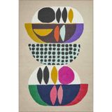 rugs modern Vazolu Renkli Boyalı Desenli Dokuma Taban Halı ve Yıkanabilir Halı miravip10127, 140 x 200